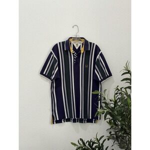 Vintage 90s Tommy Hilfiger Polo Shirt Mens M Striped Crest Logo